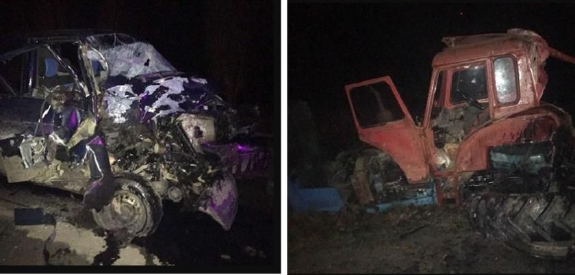 Ocniţa: Un Volkswagen s-a izbit violent într-un tractor. Sunt răniţi