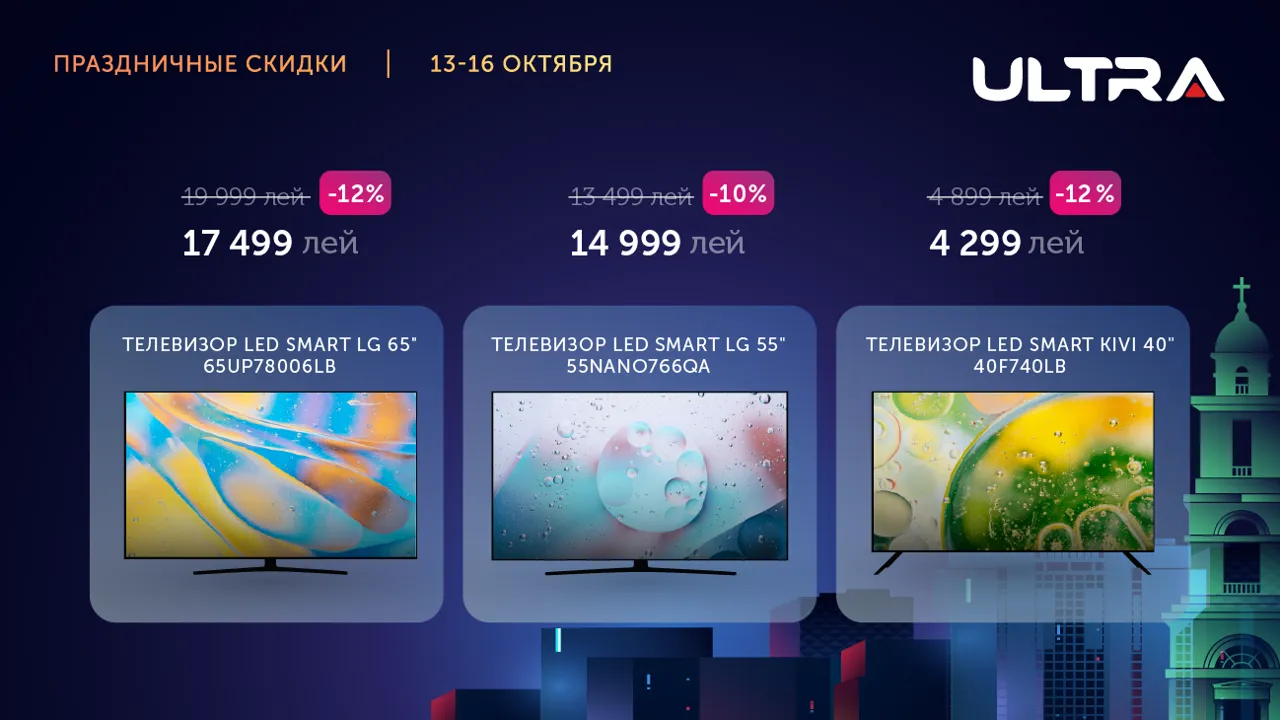 Ultra: День рождения Кишинева - у нас праздничные скидки до 50%