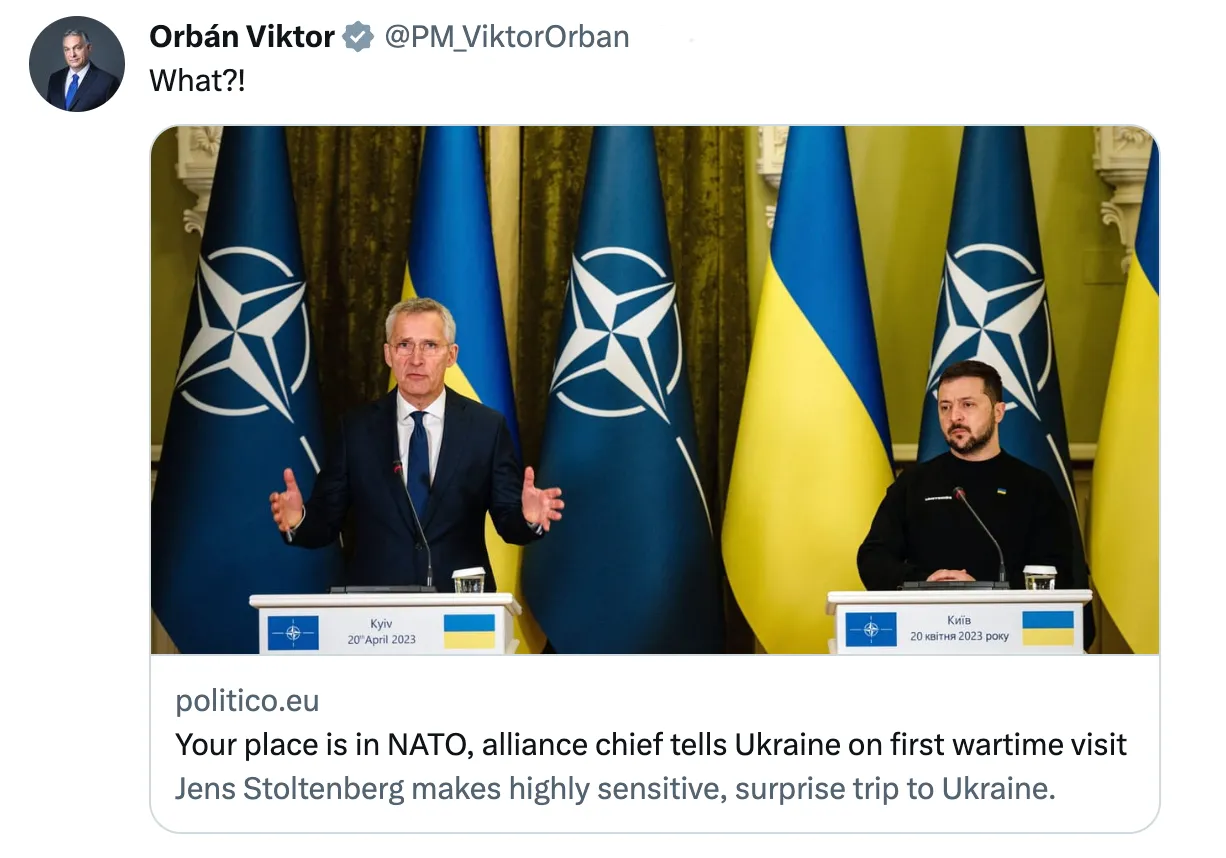 Орбан одним словом выдал реакцию от обещания генсека НАТО Зеленскому