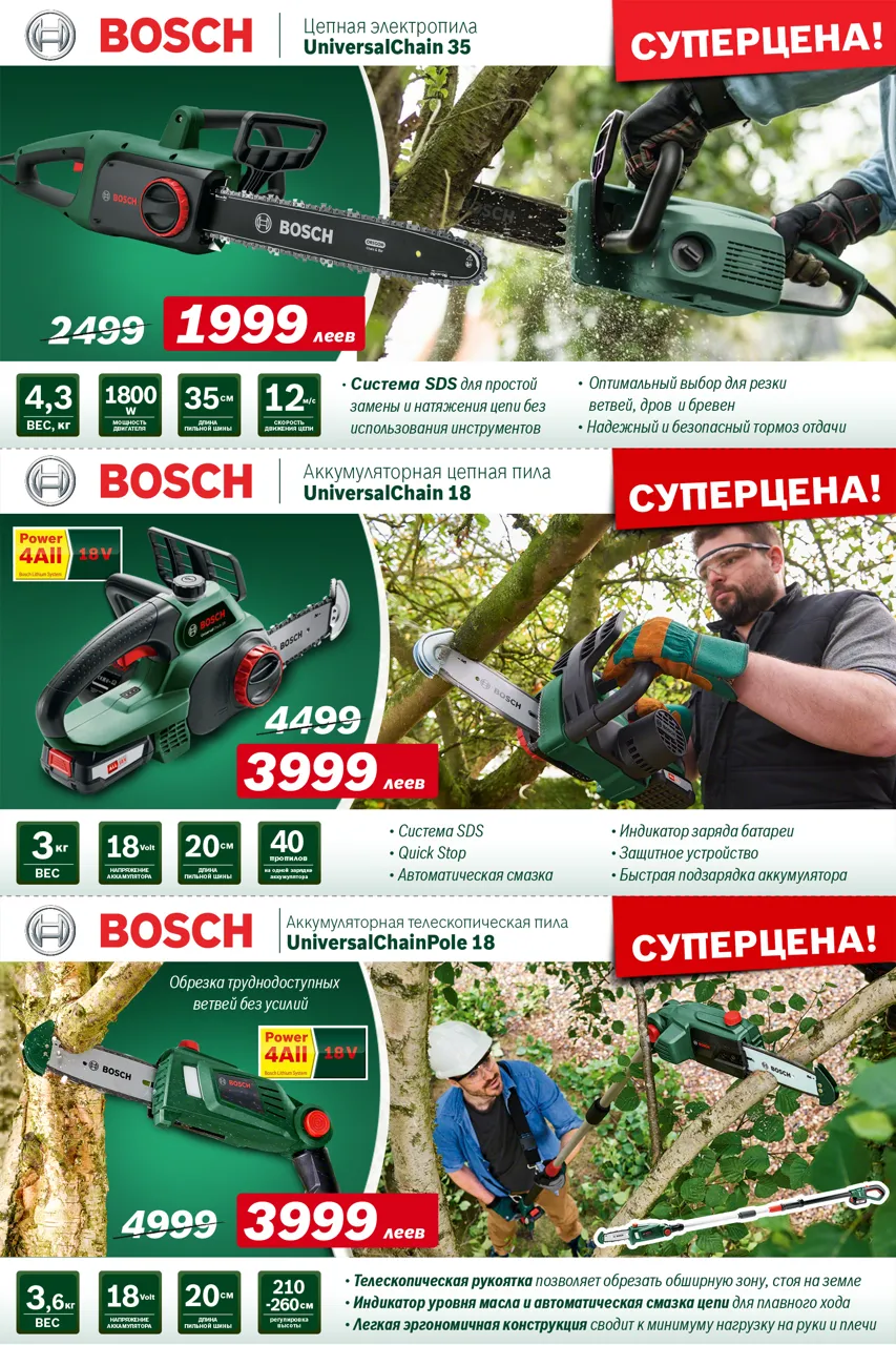 Bosch Siemens: Осенний сезон на даче - лучшие цепные пилы