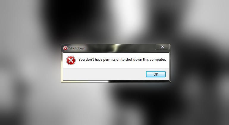 Пользователям Windows 7 не разрешают выключить компьютер