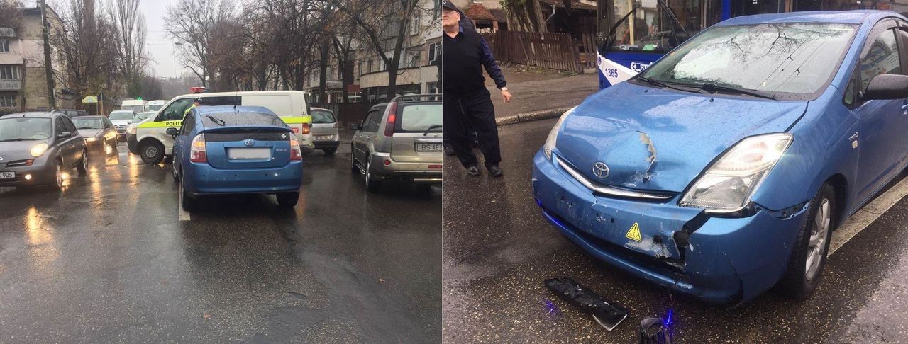 В Кишиневе произошла авария с участием автомобиля полиции
