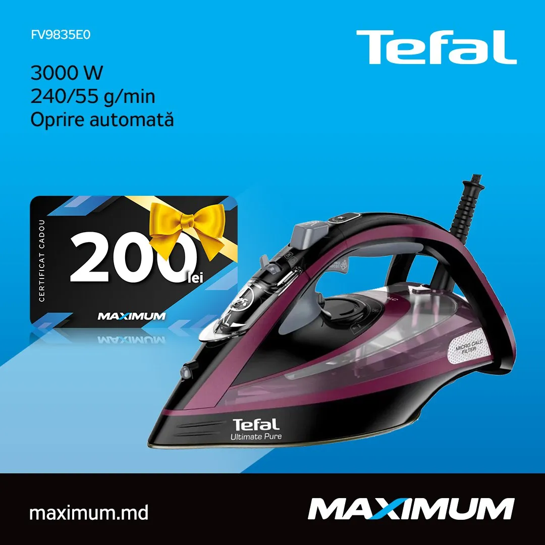 Акция августа в Maximum: техника Tefal, Rowenta, Moulinex и Krups + подарочные сертификаты до 2000 леев!