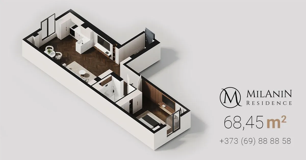 Уютная квартира на 68 кв. метров от Milanin Residence