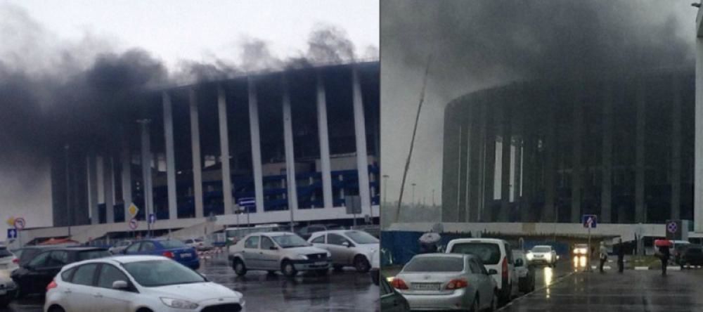 Incendiu în Rusia: Un stadion aflat în construcţie a luat foc