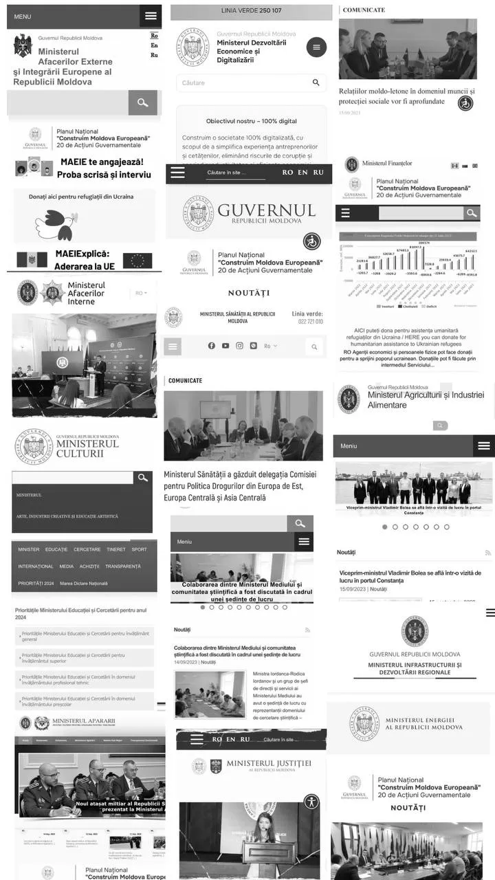 Траур в Молдове: веб-страницы госструктур окрашены в черно-белые тона
