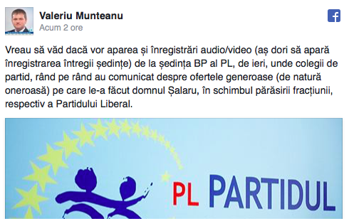 Ministrul Șalaru, acuzat că a propus bani pentru trădarea lui Ghimpu