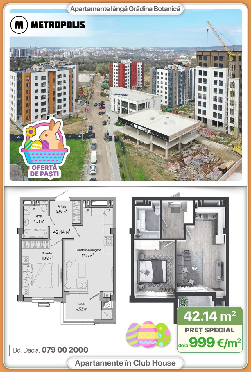Metropolis: Reședință, complex rezidențial - ultimele apartamente la 999 €/m²