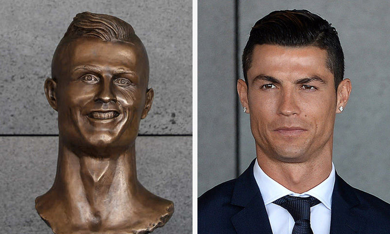 Statuia lui Ronaldo care i-a făcut pe toţi să râdă a fost recondiţionată