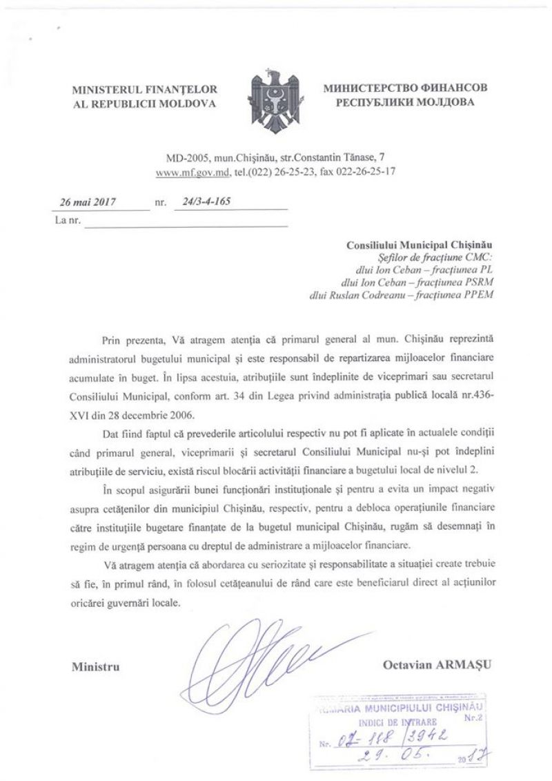 Bugetul municipiului Chișinău riscă să fie blocat în lipsa lui Chirtoacă