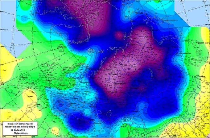 Погода в России идет на рекорд: 62 градуса мороза