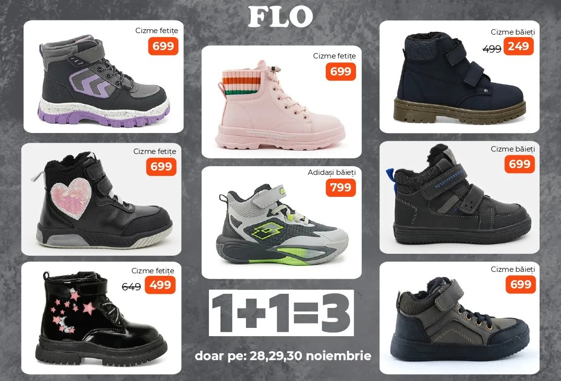 Super oferta Flo: 1+1=3 la tot sortimentul, între 28 și 30 noiembrie