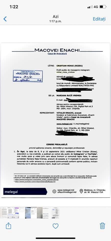 Мариана Рацэ подала в суд на Ризю: Жалоба будет направлена и в полицию