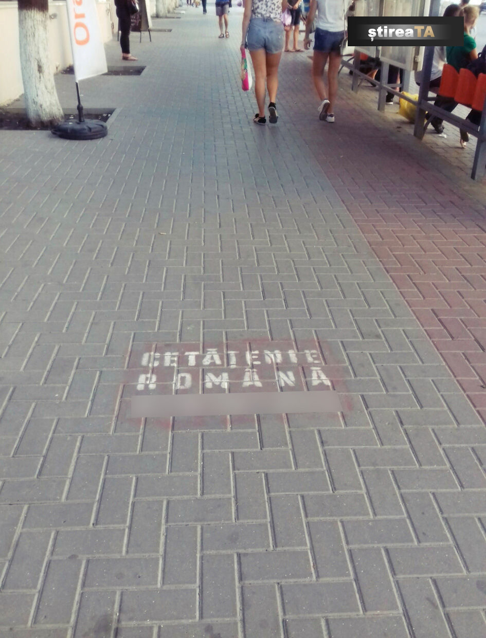 Publicitate ilegală pe noul pavaj de pe bd. Ștefan cel Mare și Sfânt