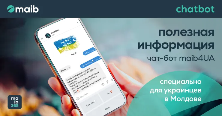 Maib: Мы запустили чат-бот maib4UA для украинских беженцев