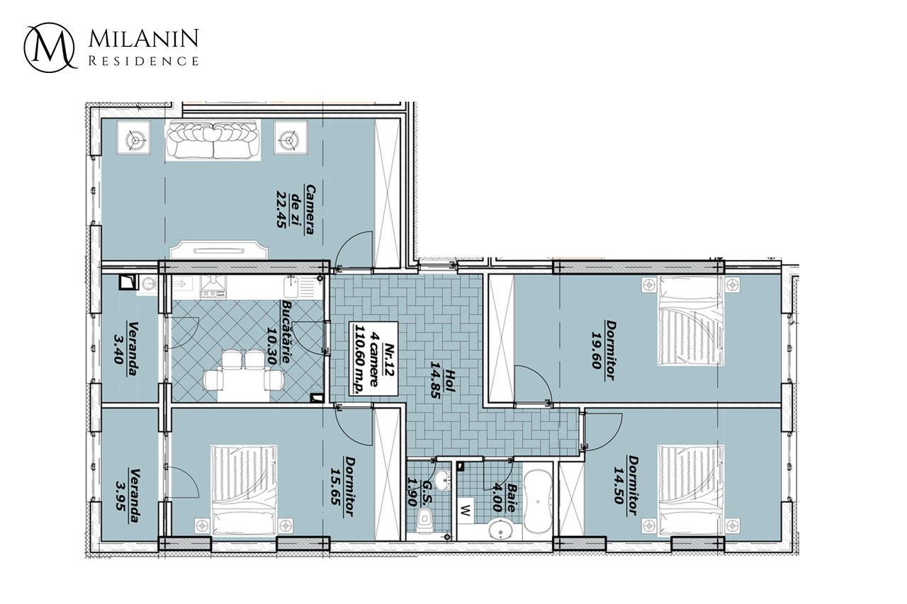 Milanin Residence: Квартира на 110 м2 по антикризисной цене в элитном новострое ®