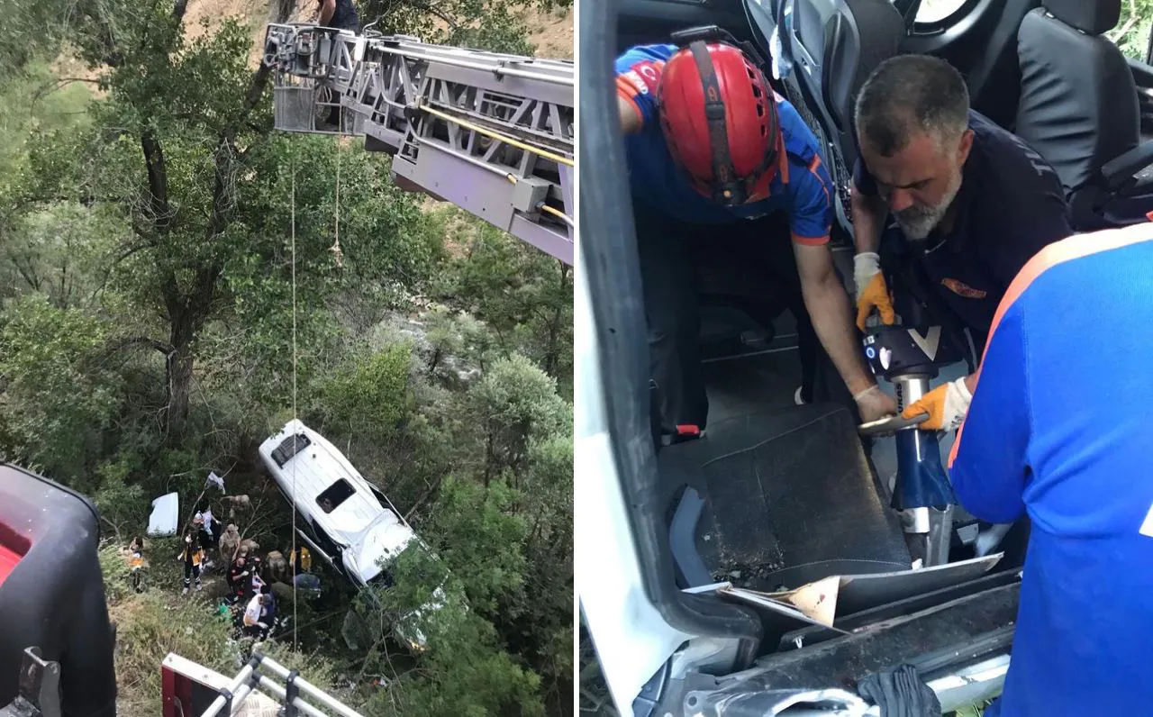 Автобус с туристами упал в пропасть в Турции, 18 человек пострадали