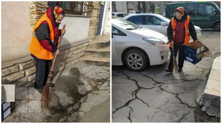 В столице дворники подметают улицы черенками с сухими ветками