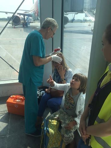 В аэропорту "Борисполь" на пассажирку упала плита