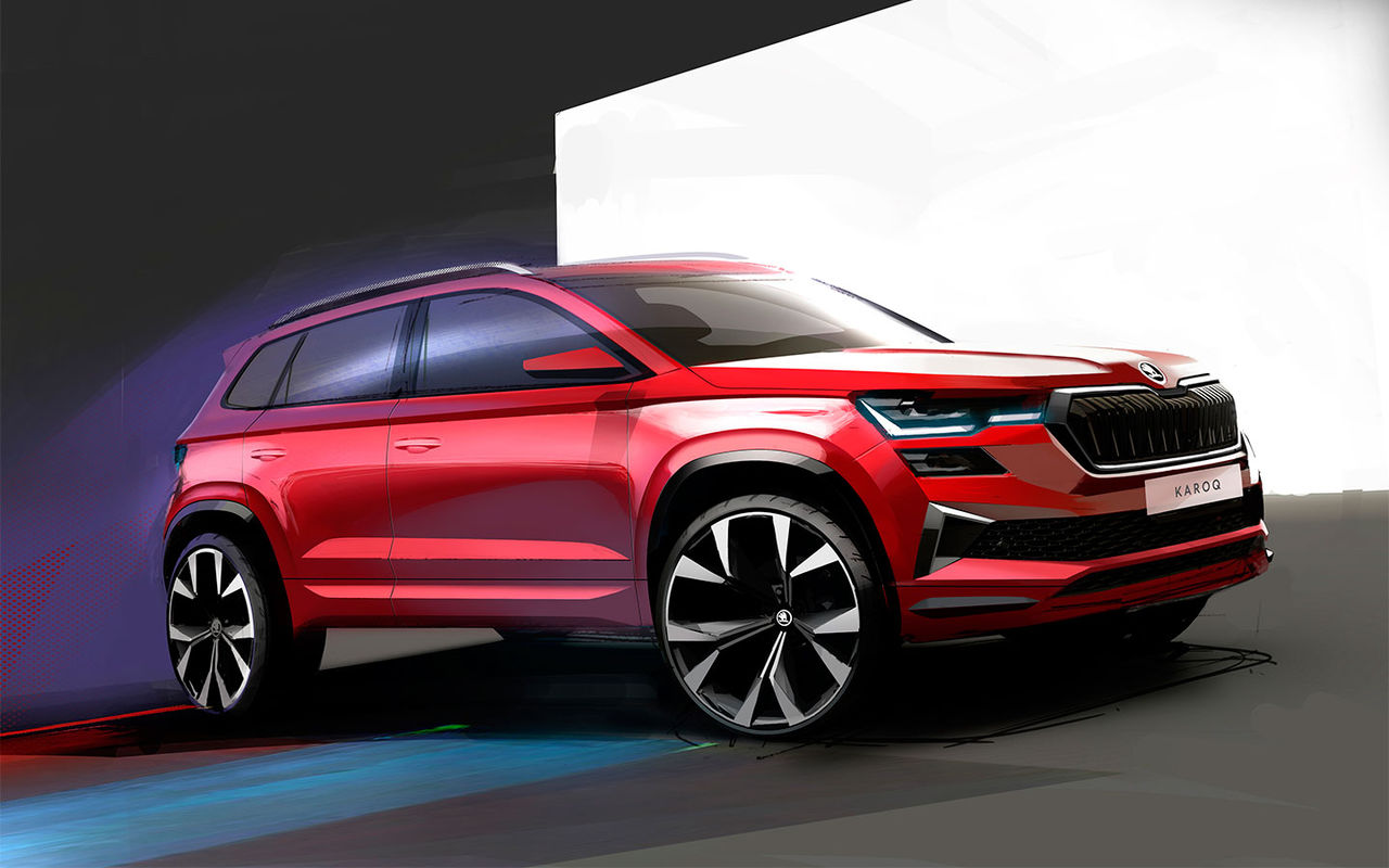 Skoda показала внешность обновленного кроссовера Karoq
