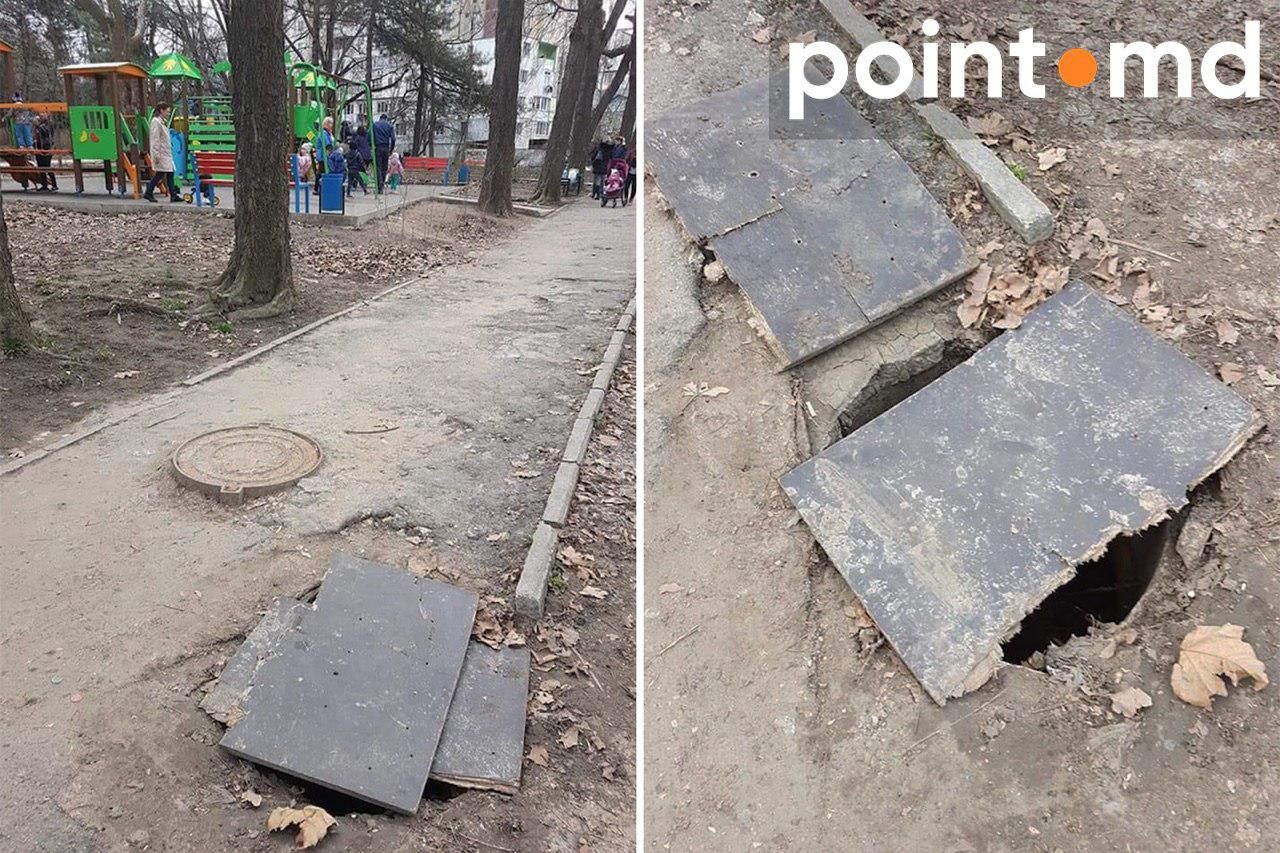 В Кишиневе возле детской площадки обнаружили открытые канализационные люки