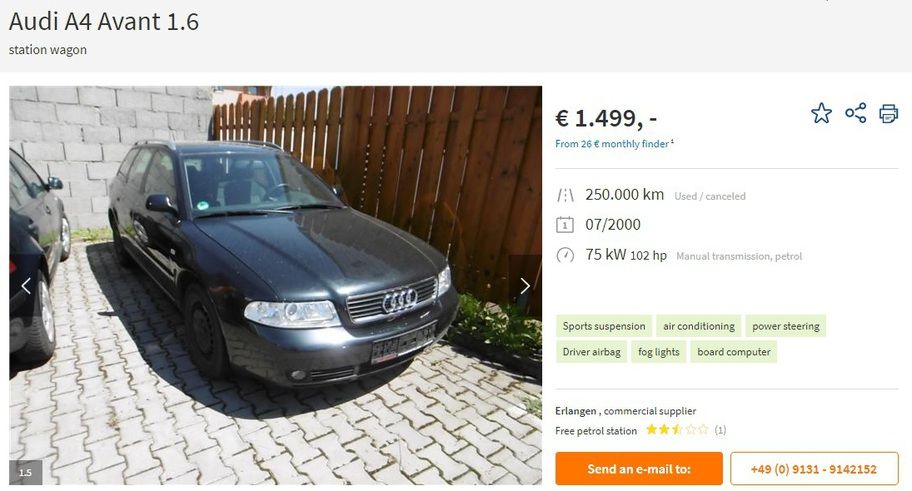 Ce maşini second-hand poţi să-ţi iei din Germania cu 1500 de euro