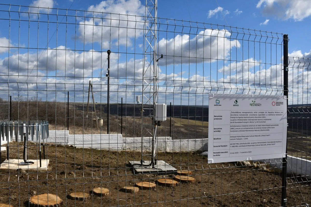 Stație meteo automatizată, instalată în Rezervația Orheiul Vechi