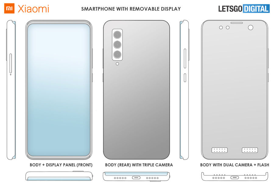 Xiaomi запатентовала смартфон со съемным экраном