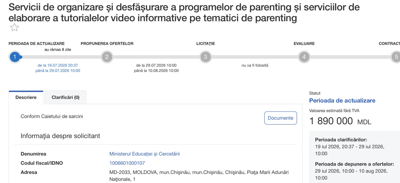 Минобразования потратит почти 2 млн леев на тренинги для родителей
