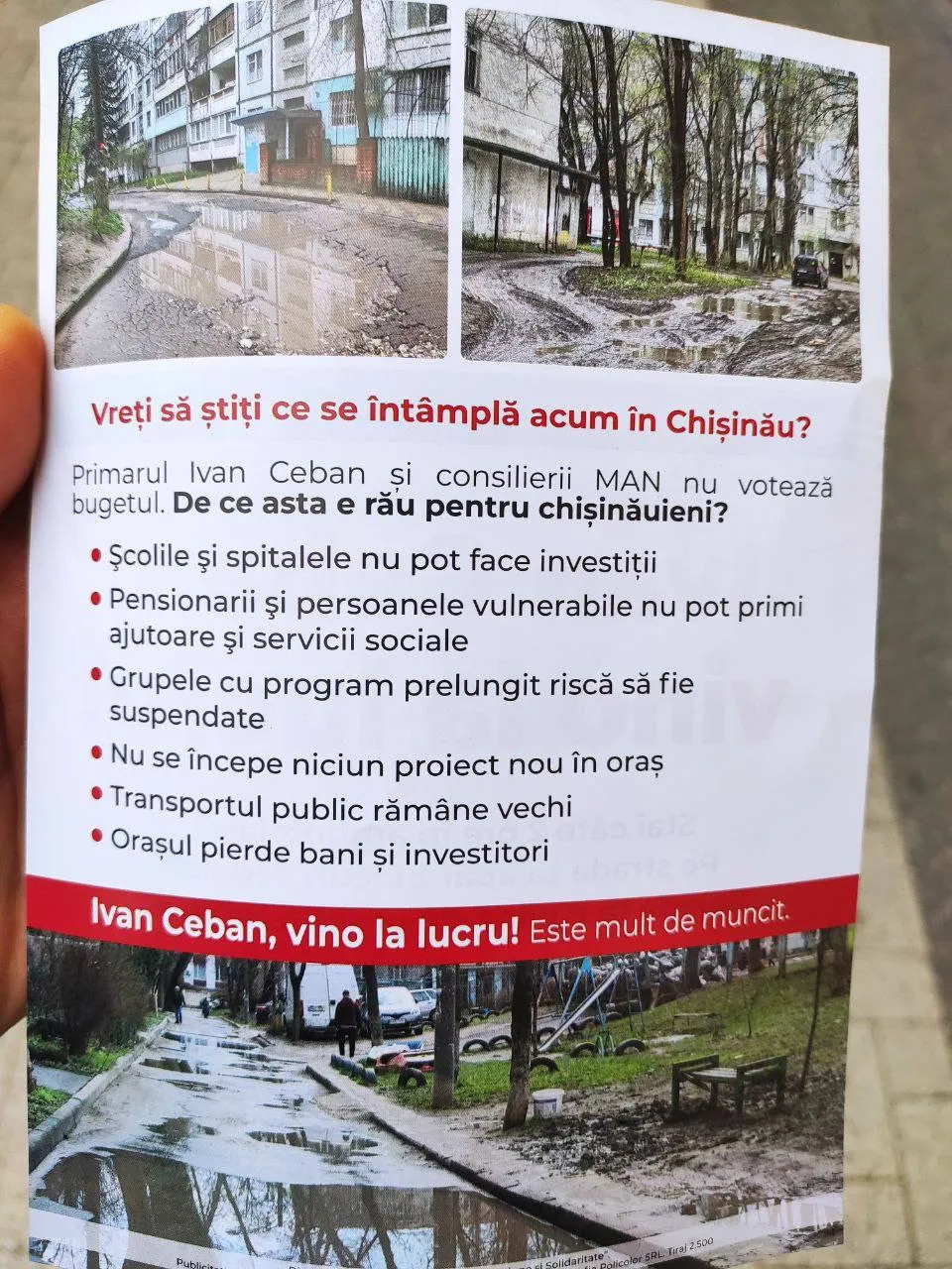 Ceban a acuzat PAS de manipulări și distribuirea de pliante false