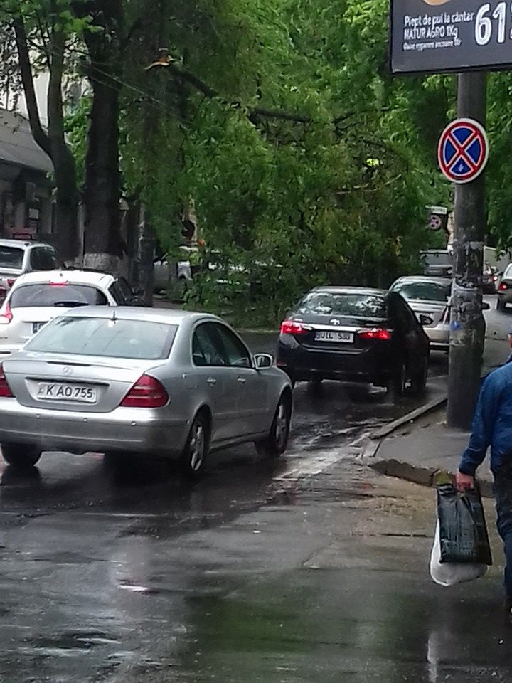 В Кишиневе небольшой дождь создал транспортный коллапс