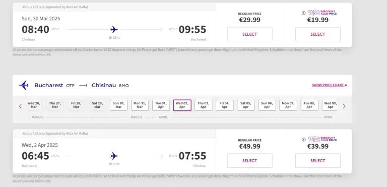 Wizz Air lansează zboruri București – Chișinău: Bilete de la 30 de euro