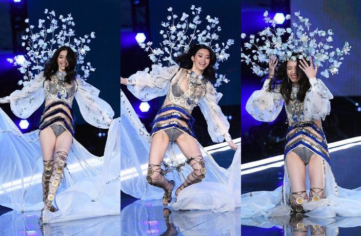 Падение модели на показе Victoria's Secret 2017 попало на видео