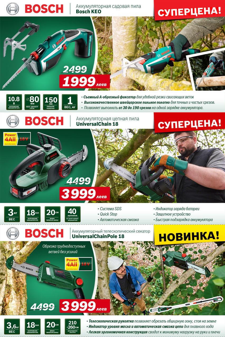 Bosch-Siemens: Цепные пилы и садовая техника - подготовка дачи к зиме