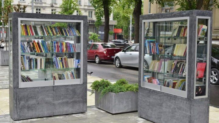 Кишинёвцы поделились книгами с уличной библиотекой в сквере Михая Эминеску