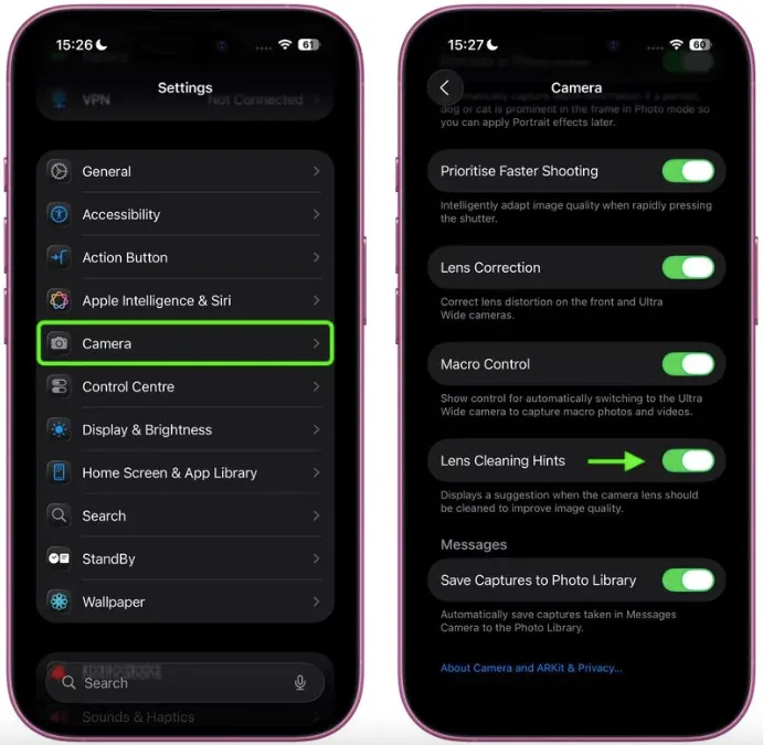 С iOS 26 iPhone научится просить почистить объектив камеры