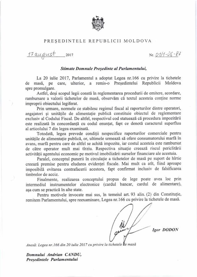 Додон рассказал, что скрывают отклоненные им законопроекты, на принятии которых настаивает ДПМ