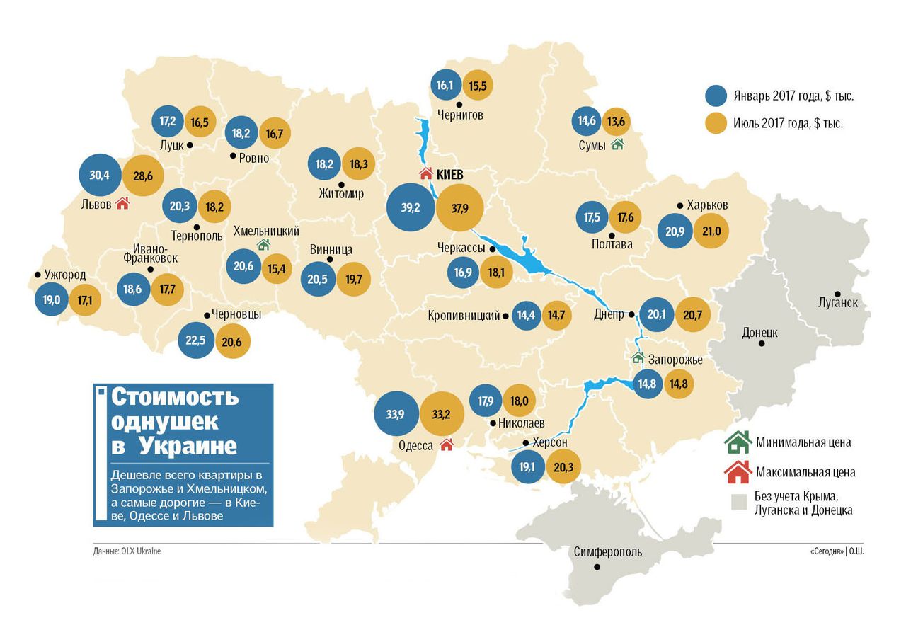 По всей Украине дешевеют квартиры