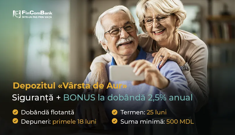 FinComBank lansează „Vârsta de Aur” – depozitul care răsplătește pensionarii