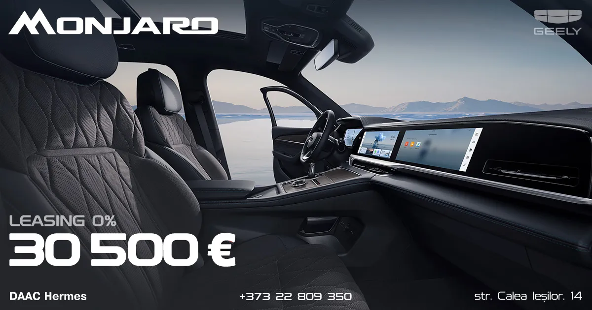 Leasing 0% și preț special 30 500 €: GEELY îmbunătățește condițiile de achiziție pentru GEELY Monjaro