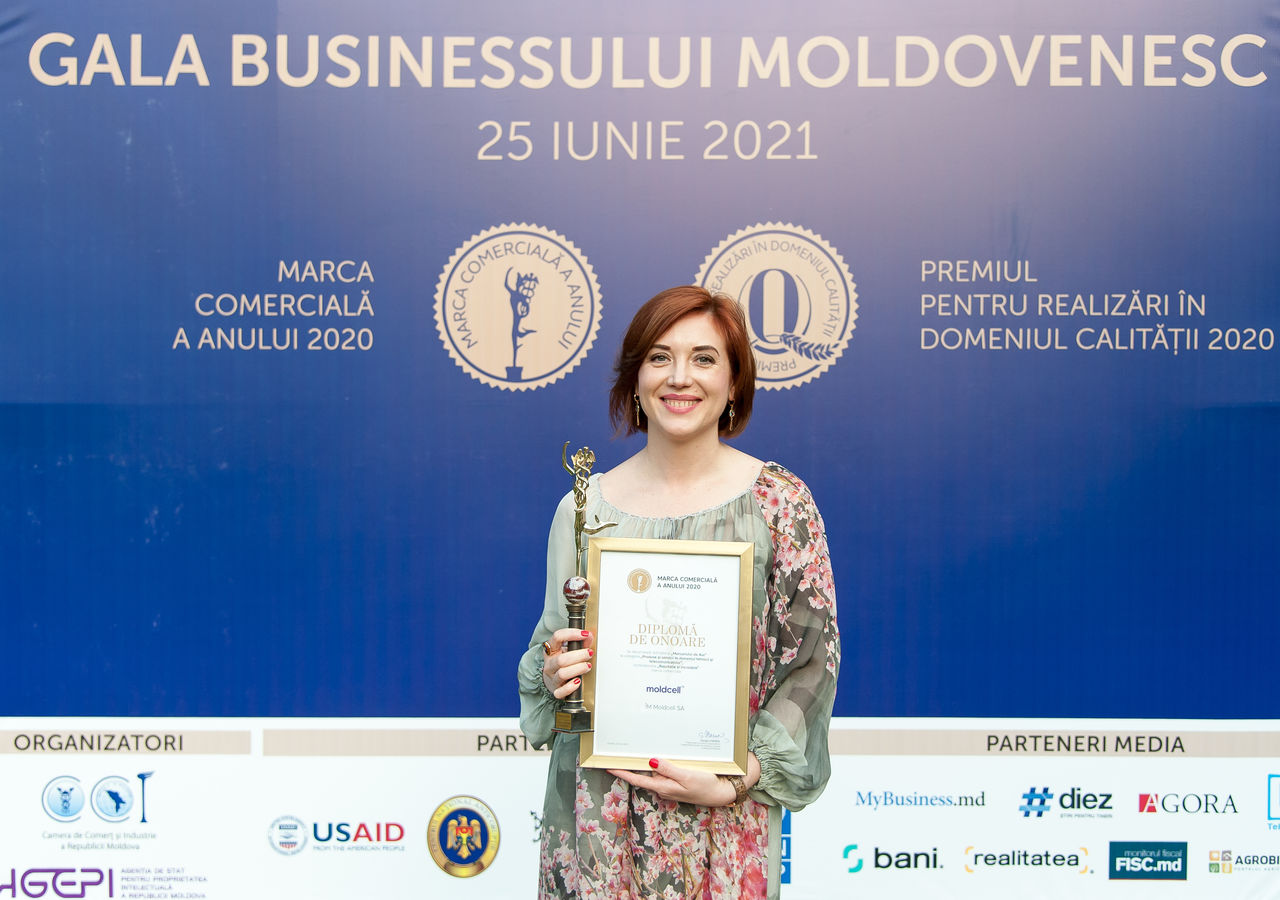 Компания Moldcell получила 5 премий на Конкурсе «Торговая марка 2020 года»