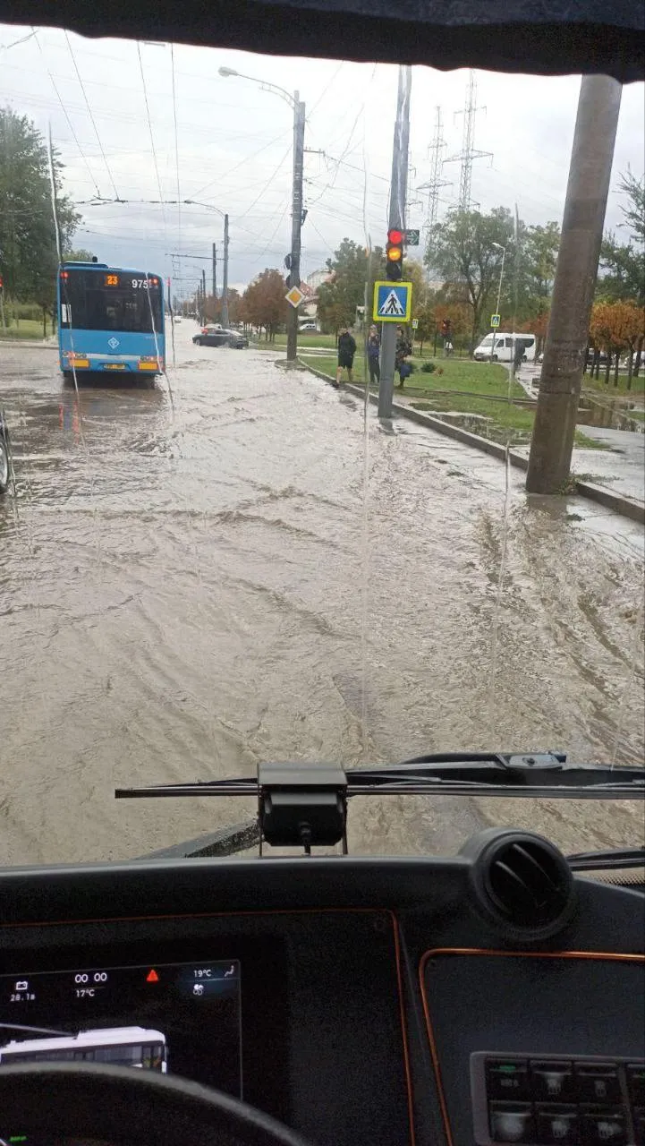 Ploi puternice în Chișinău: Crengi rupte și mai multe străzi, inundate