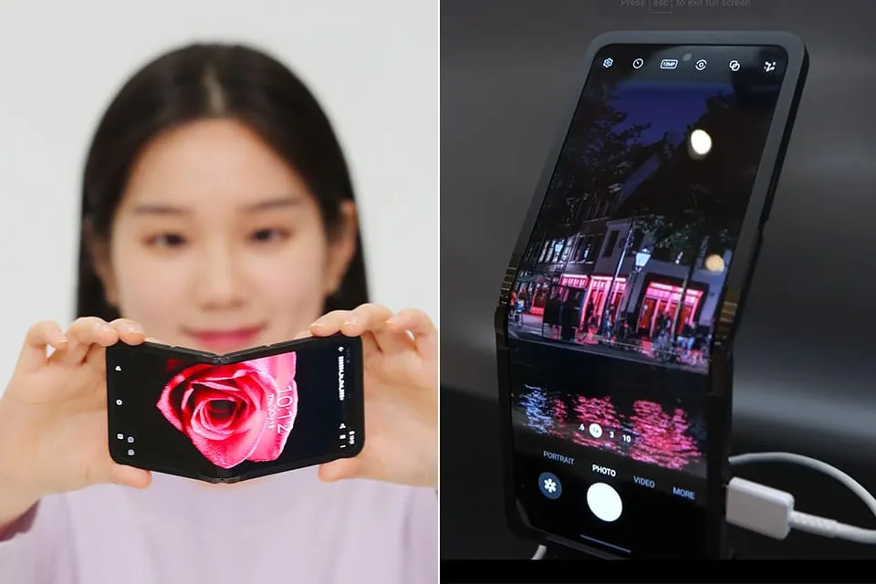 Samsung показал концепт складного двустороннего экрана In & Out Flip