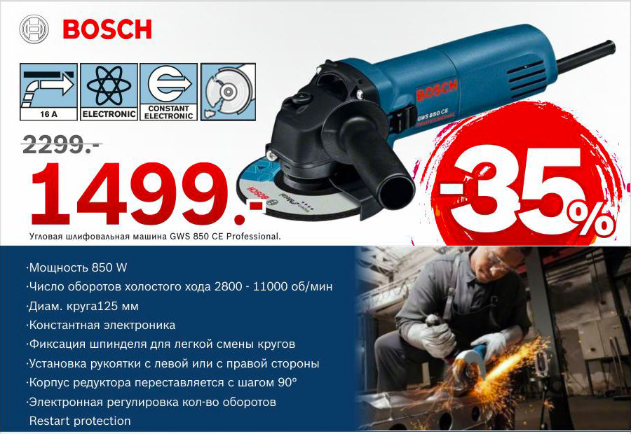 Bosch: Угловая шлифмашина - выбор профессионалов ®