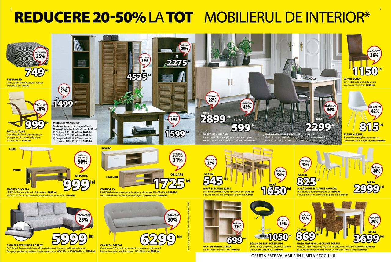 Jysk: Reduceri de până la 50% la mobila de interior ®