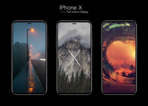 iPhone 8 с дисплеем «от края до края» рядом с iPhone 7