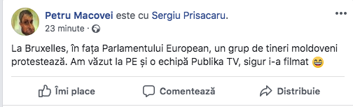 Петру Маковей: Граждане Молдовы протестуют перед Европейским парламентом