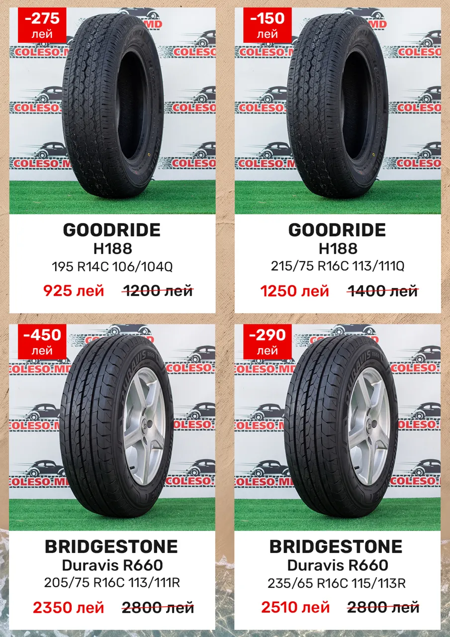 Летняя распродажа шин в Coleso.md - выгодные цены на Bridgestone, Pirelli, Goodride и Hifly