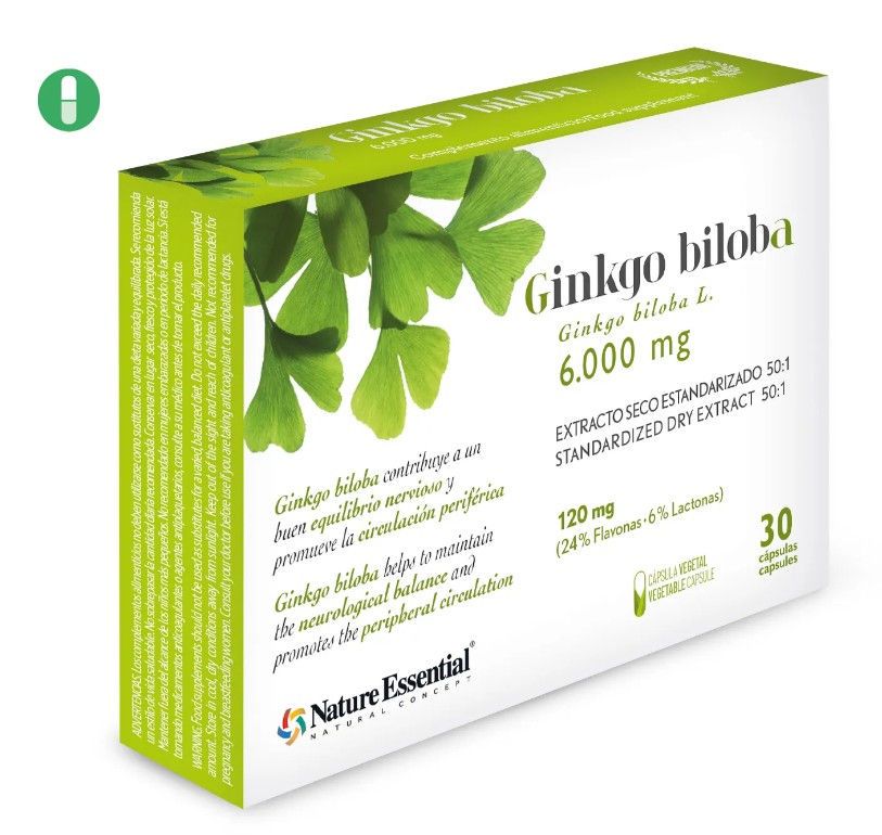 купить GINKGO BILOBA 6000 MG. 24% / 6 % (DRY EXTRACT) 30 VEGETABLE CAPS. в Кишинёве 