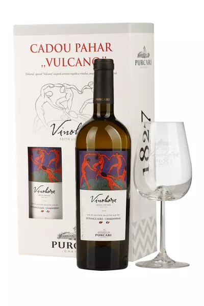 cumpără VINOHORA FETEASCĂ ALBĂ & CHARDONNAY + PAHAR VULCANO în Chișinău 